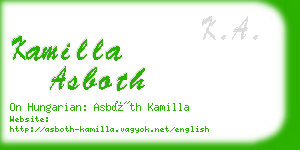 kamilla asboth business card